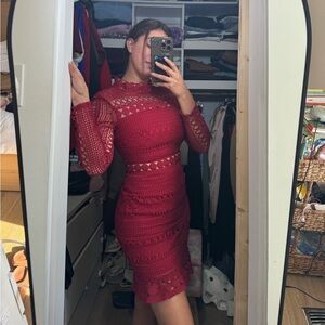 Two sisters riverdale Burgundy long sleeve dress